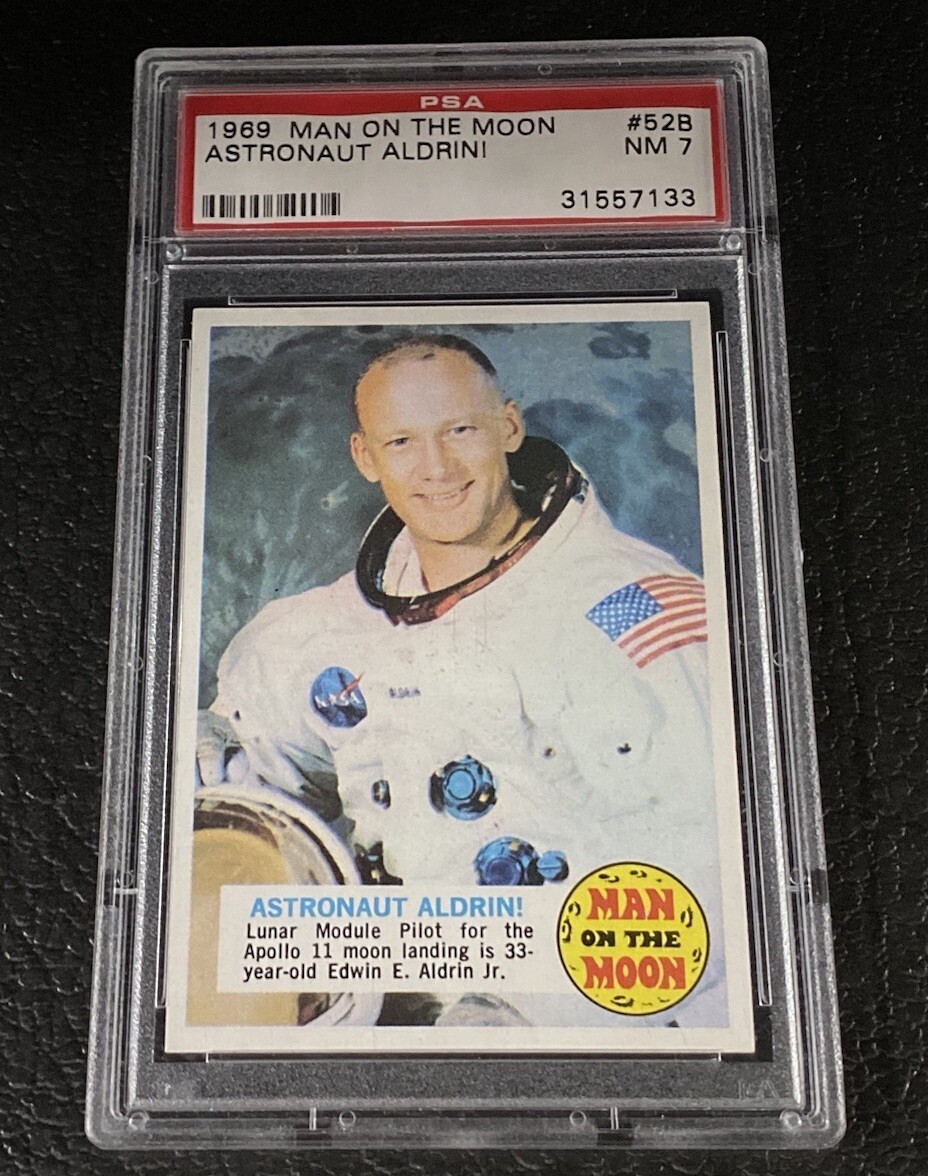 Mislabeled Buzz Aldrin PSA 7 1969 1970 Topps Man On The Moon Rookie Card #52