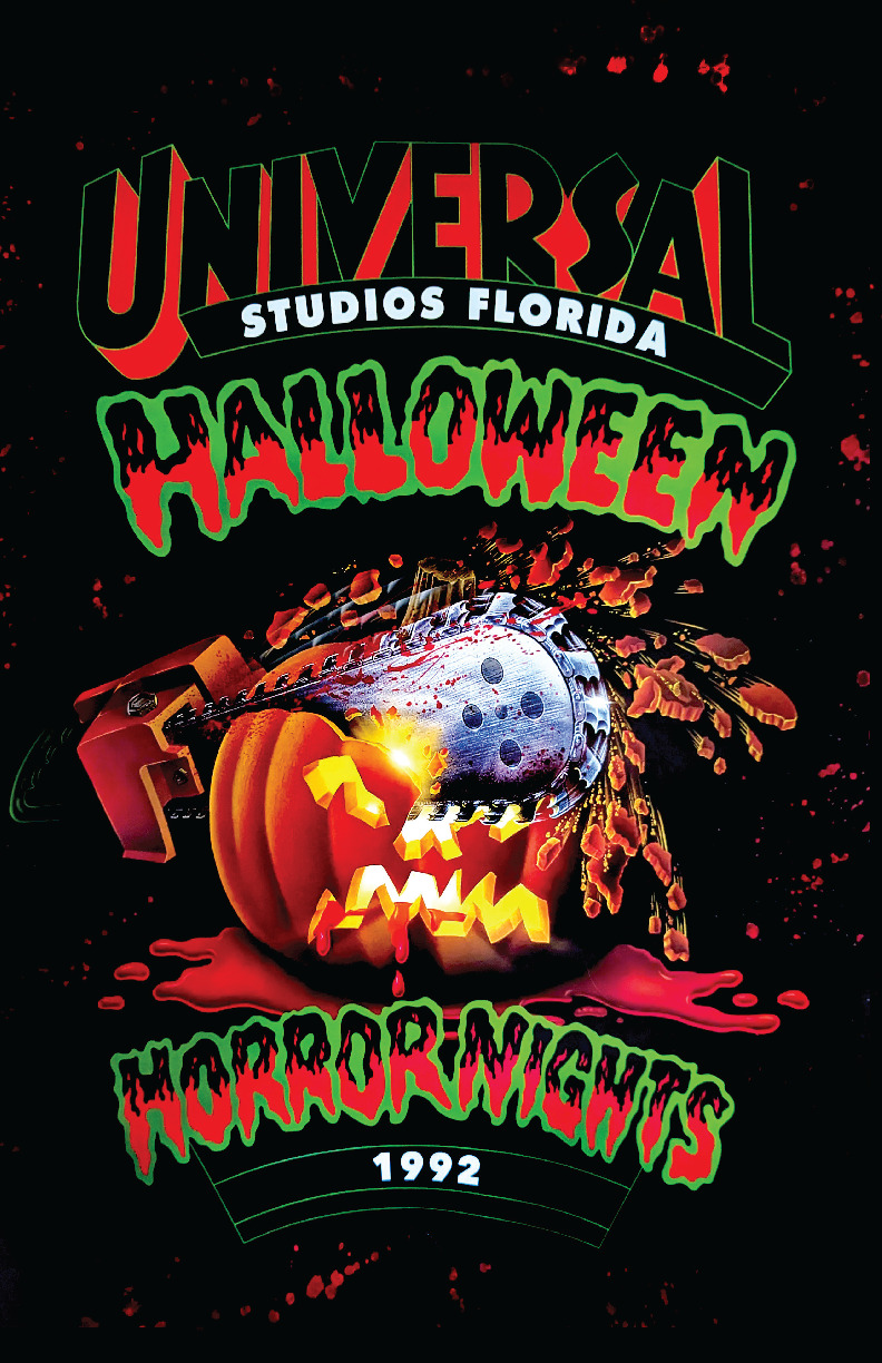 Halloween Horror Nights Universal Studios Florida Chainsaw Pumpkin 1992 Poster
