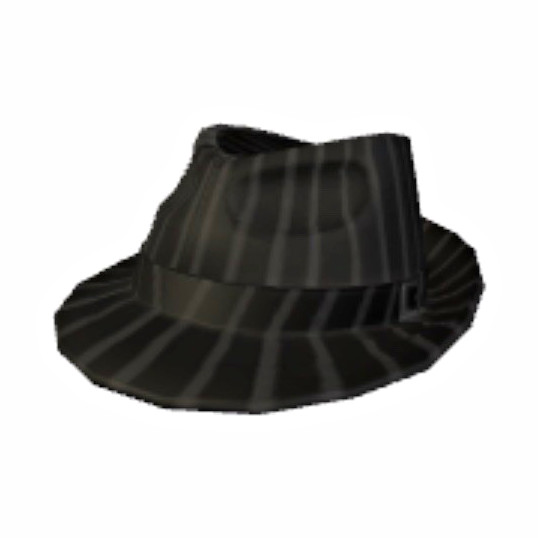 Roblox Pinstripe Fedora Head Accessory Game Item/Asset Virtual Item ID 180