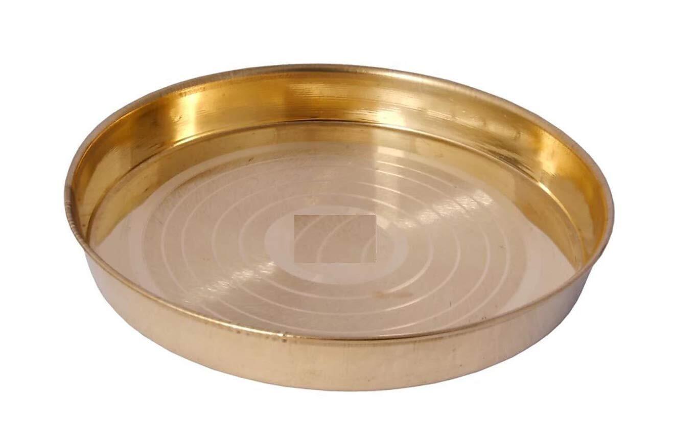 Brass Hammered Dinner Plate Round Design Pooja Dinnerware and Tableware 12Inch