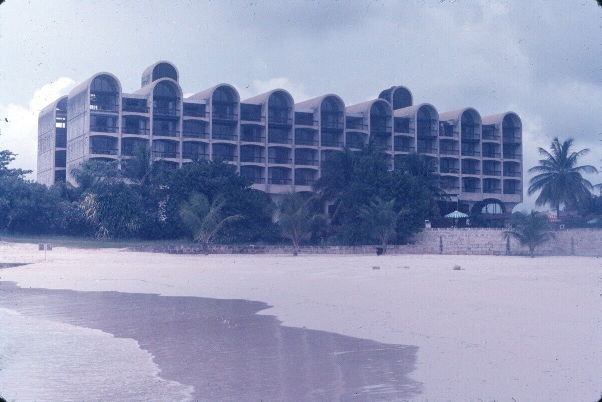 1976 Hilton Hotel Resort Barbados Beach Vintage 35mm Slide