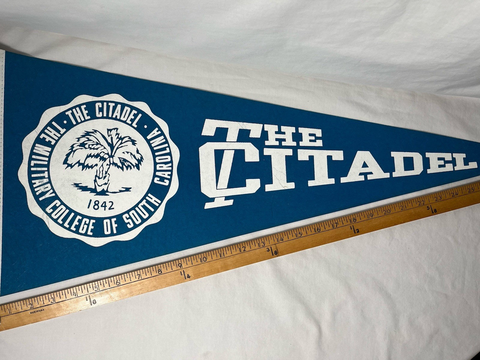 Vtg The Citadel College Of South Carolina Pennant Deadstock