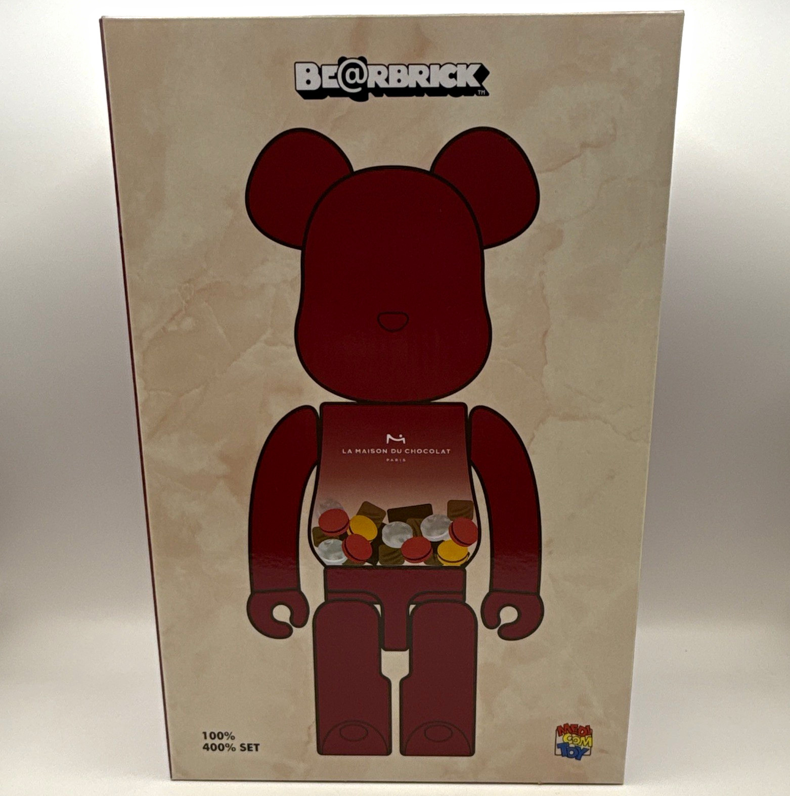 Medicom Toy BE@RBRICK La Maison du Chocolat 100% & 400% Set Red Bearbrick Figure