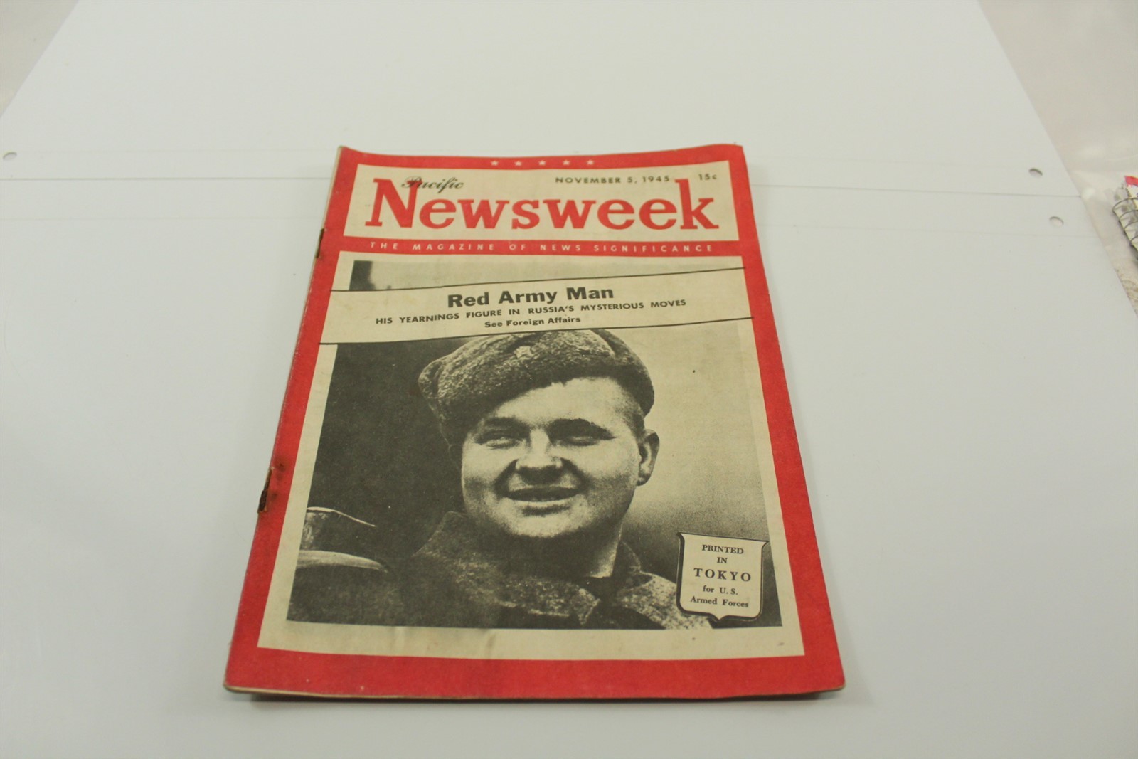 Vintage Newsweek Magazine Pacific Edition Tokyo #19 1945 Red Army Man Soldier