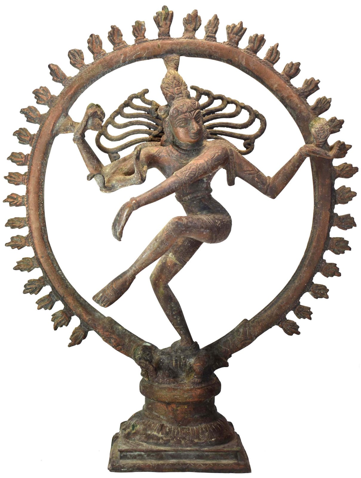 Antique 15 in. Lost Wax Cast Bronze - South Indian - Temple Icon Shiva Nataraja
