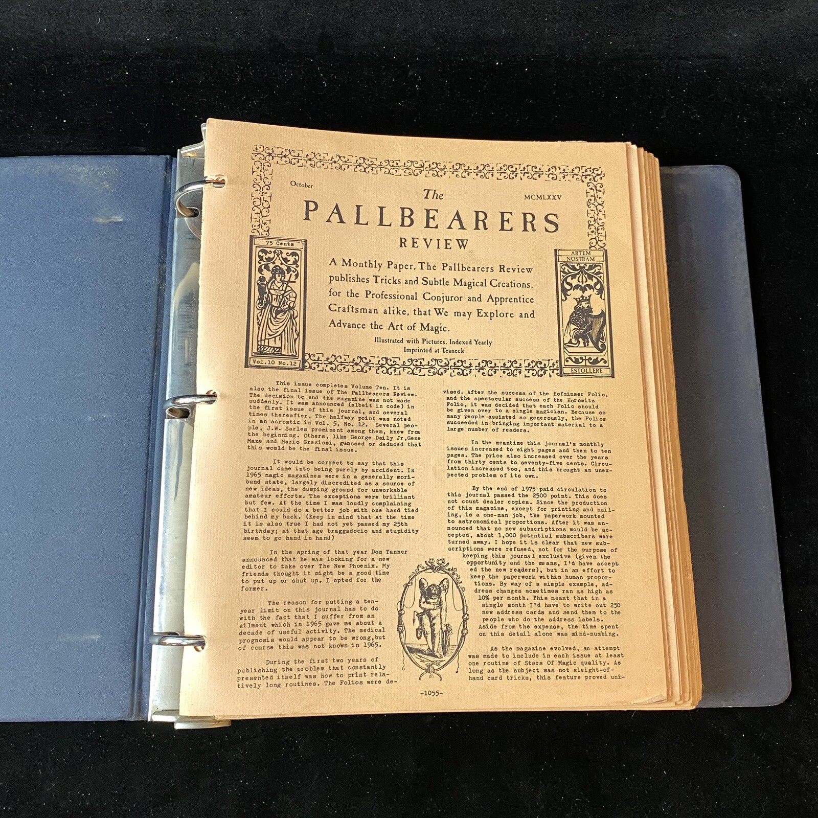 41 “PALLBEARERS REVIEW” Magic Newsletter Karl Fulves Magazines 1972-75 Lot