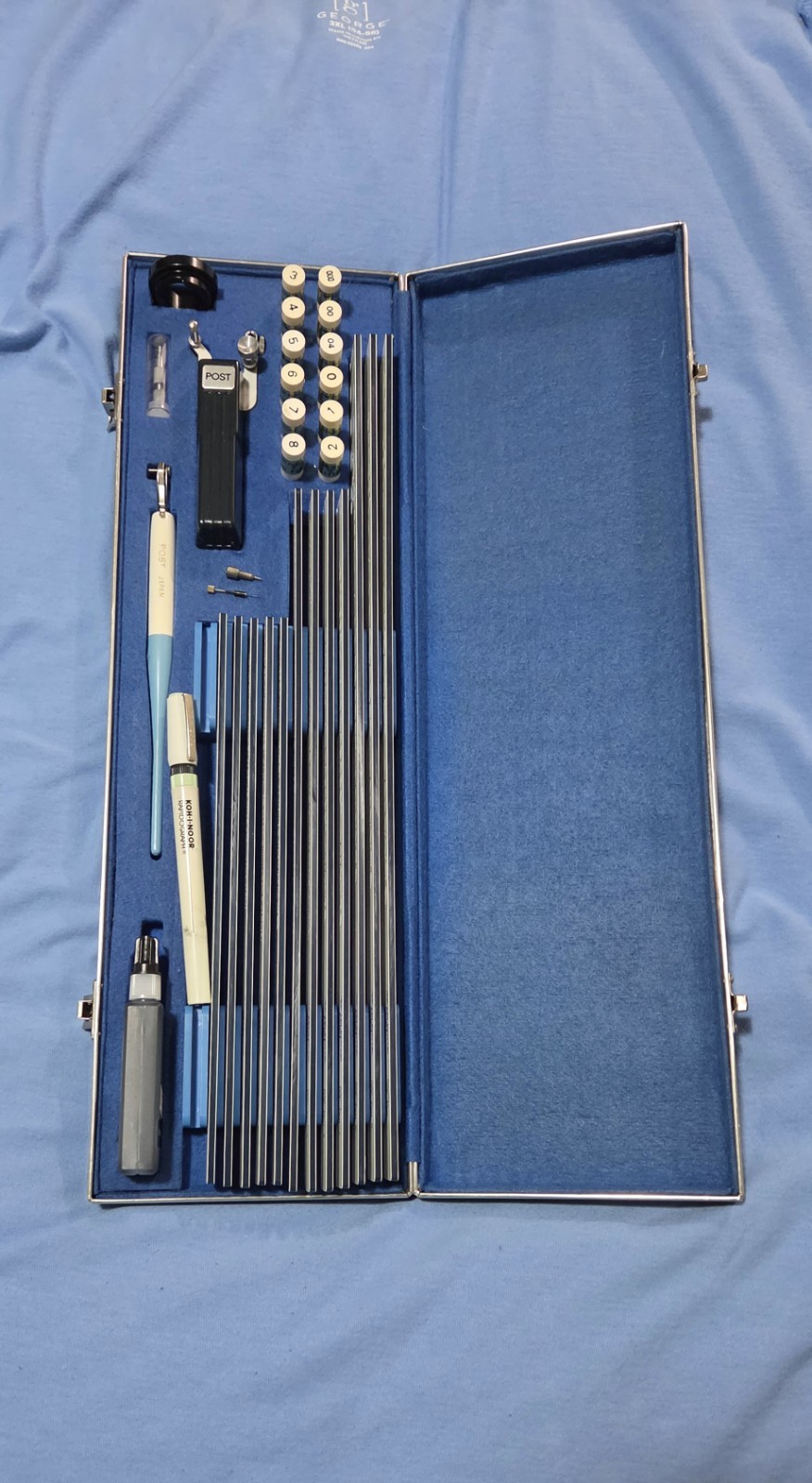Vintage Teledyne POST Japan Technical Lettering Drafting Set w/ Case
