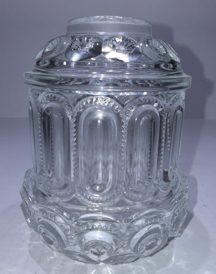 HTF Gorgeous Weishar Clear Crystal Moon And Stars Short Glass Fairy Lamp Mint