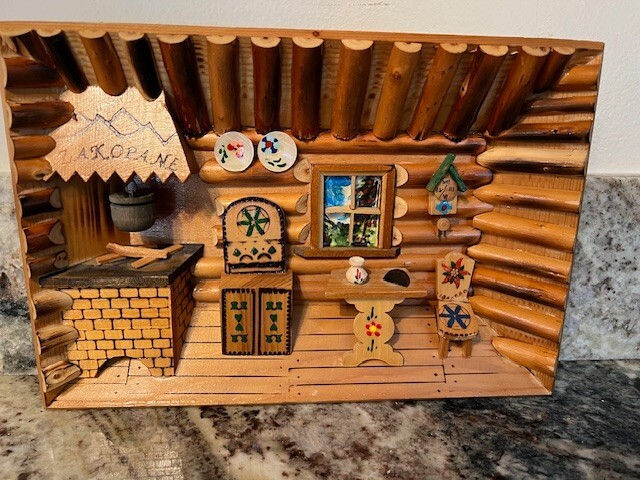 VINTAGE MINIATURE ZAKOPANE POLAND DIORAMA SHADOWBOX HANDMADE