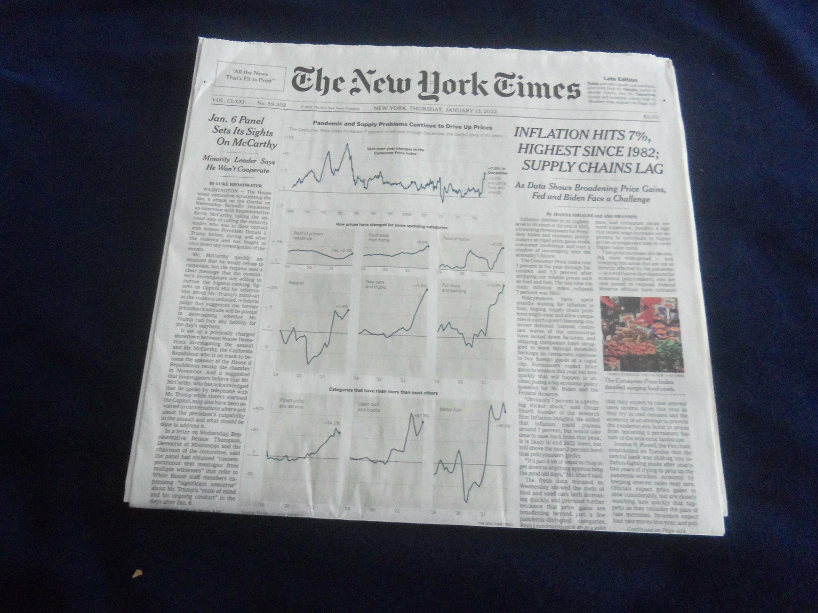 2022 JANUARY 13 NEW YORK TIMES - INFLATION HITS 7%, HIGHEST SINCE 1982 2022 JANUARY 13 NEW YORK TIMES - INFLATION HITS 7%, HIGHEST SINCE 1982