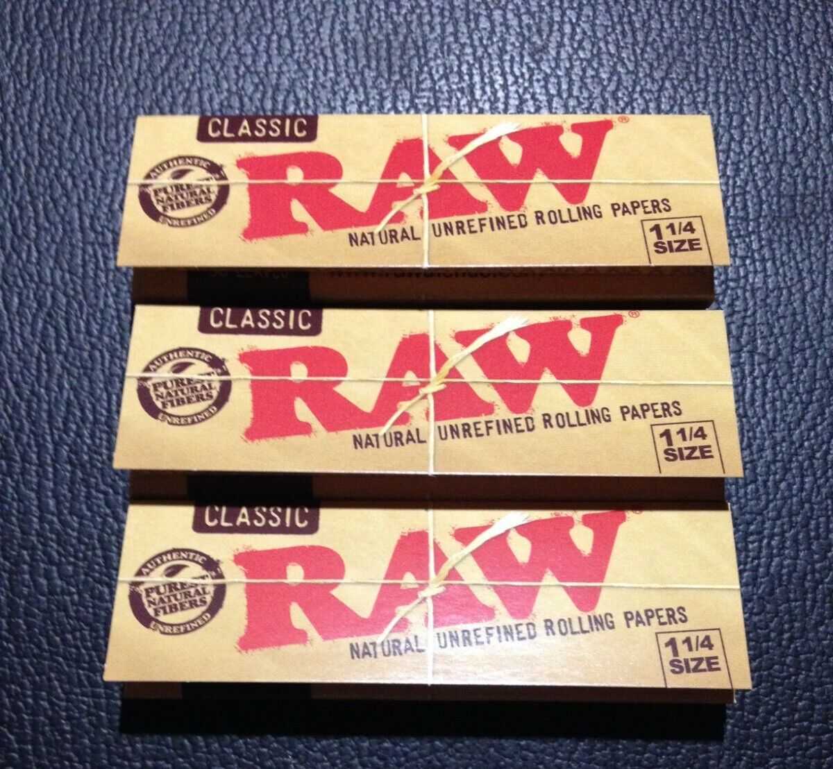 3 Packs Raw Classic 1 1/4 Rolling Papers 50 Lvs  Natural