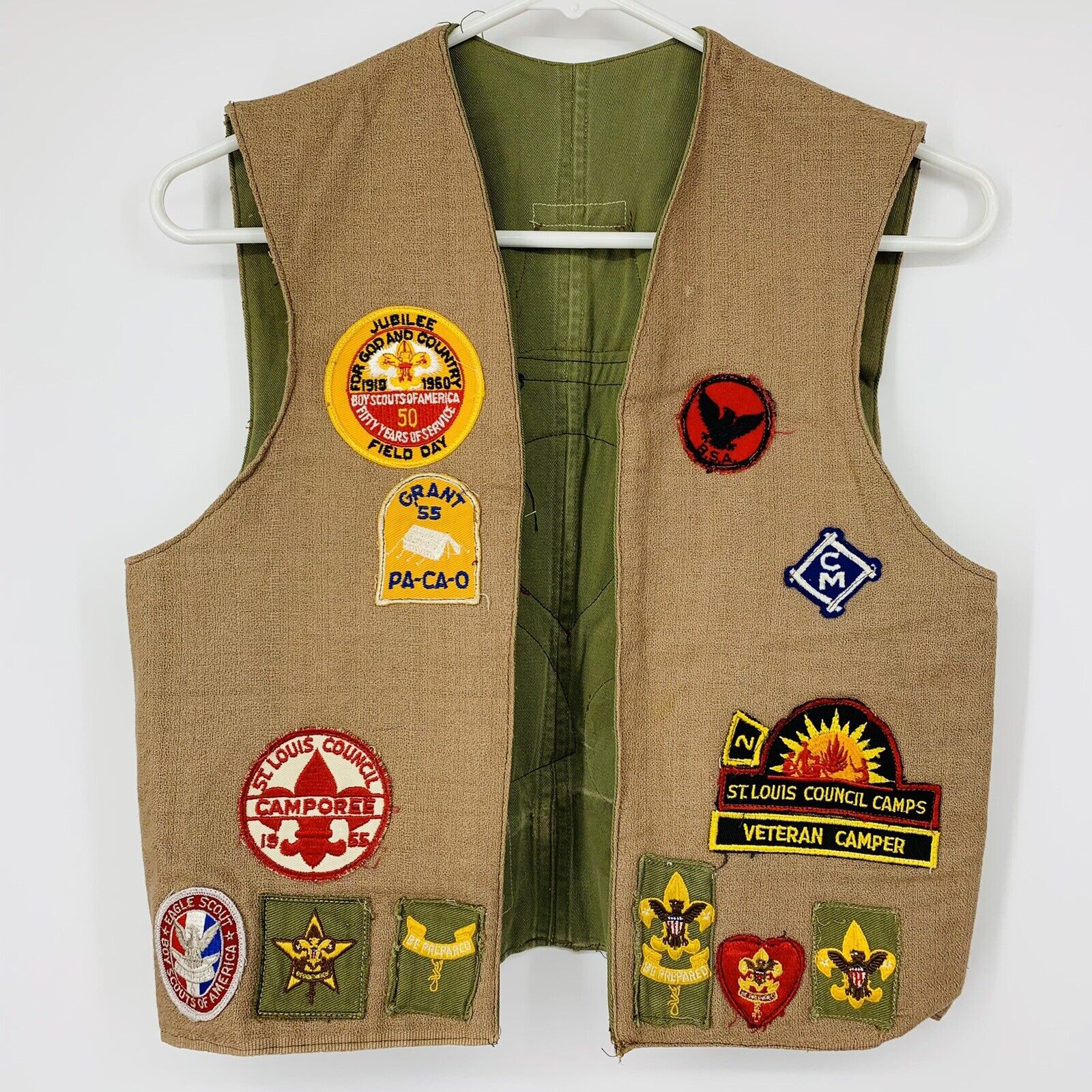 Vintage 1950s to 1960s BSA Boy Scouts Badge Patch Homemade Vest