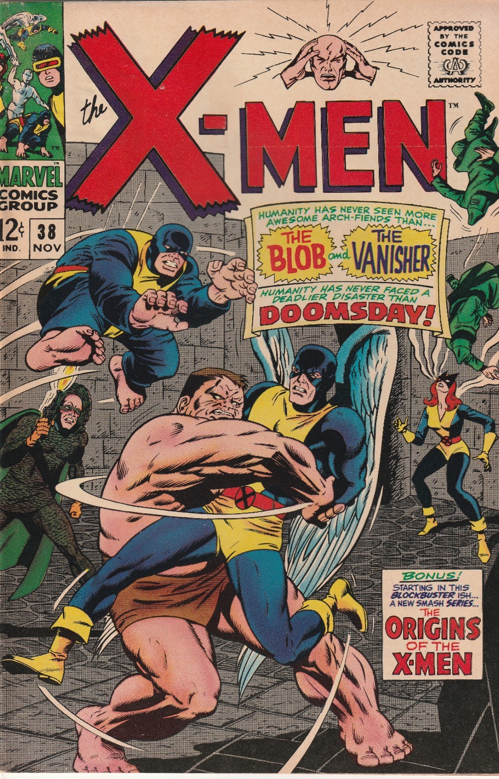 ~X-MEN #38~ (1967) ~BLOB~ ~VANISHER~ ~X-MEN ORIGINS~ ~DAN ADKINS cover~
