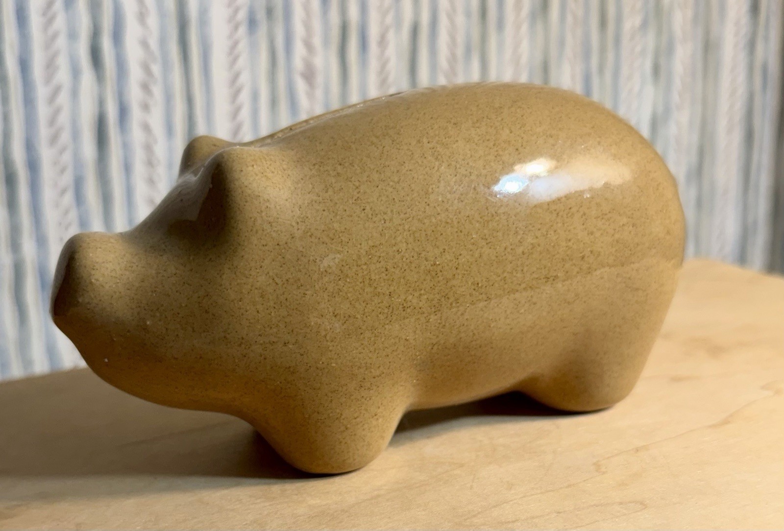 Vintage Studio Art Pottery Piggy Bank Salt Glaze Folk Art Ceramic⁠