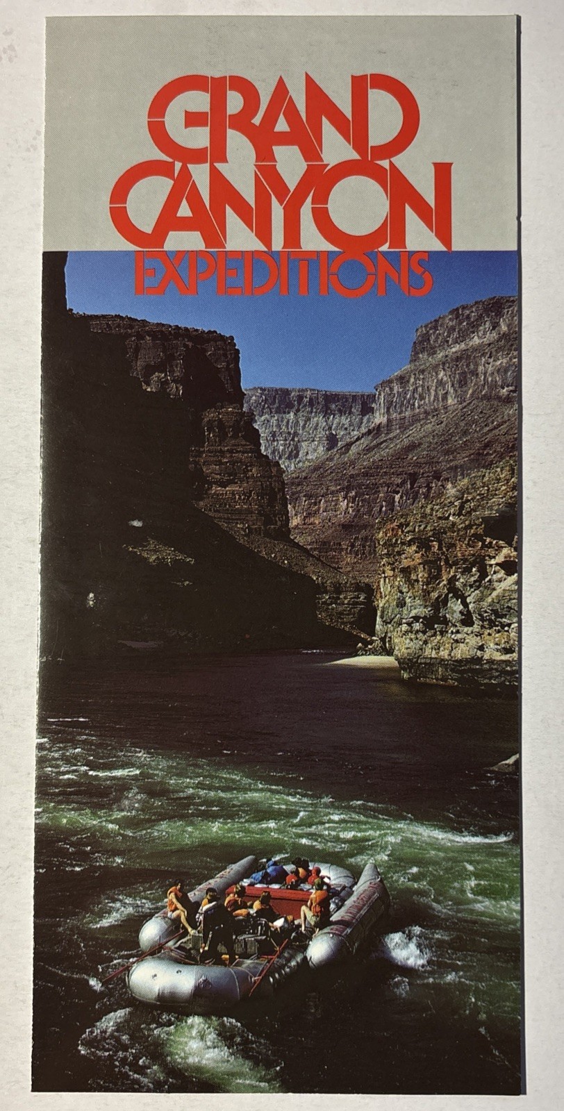 Vtg 1980s Grand Canyon National Park Expeditions Raft Hiking Fold Up Brochure