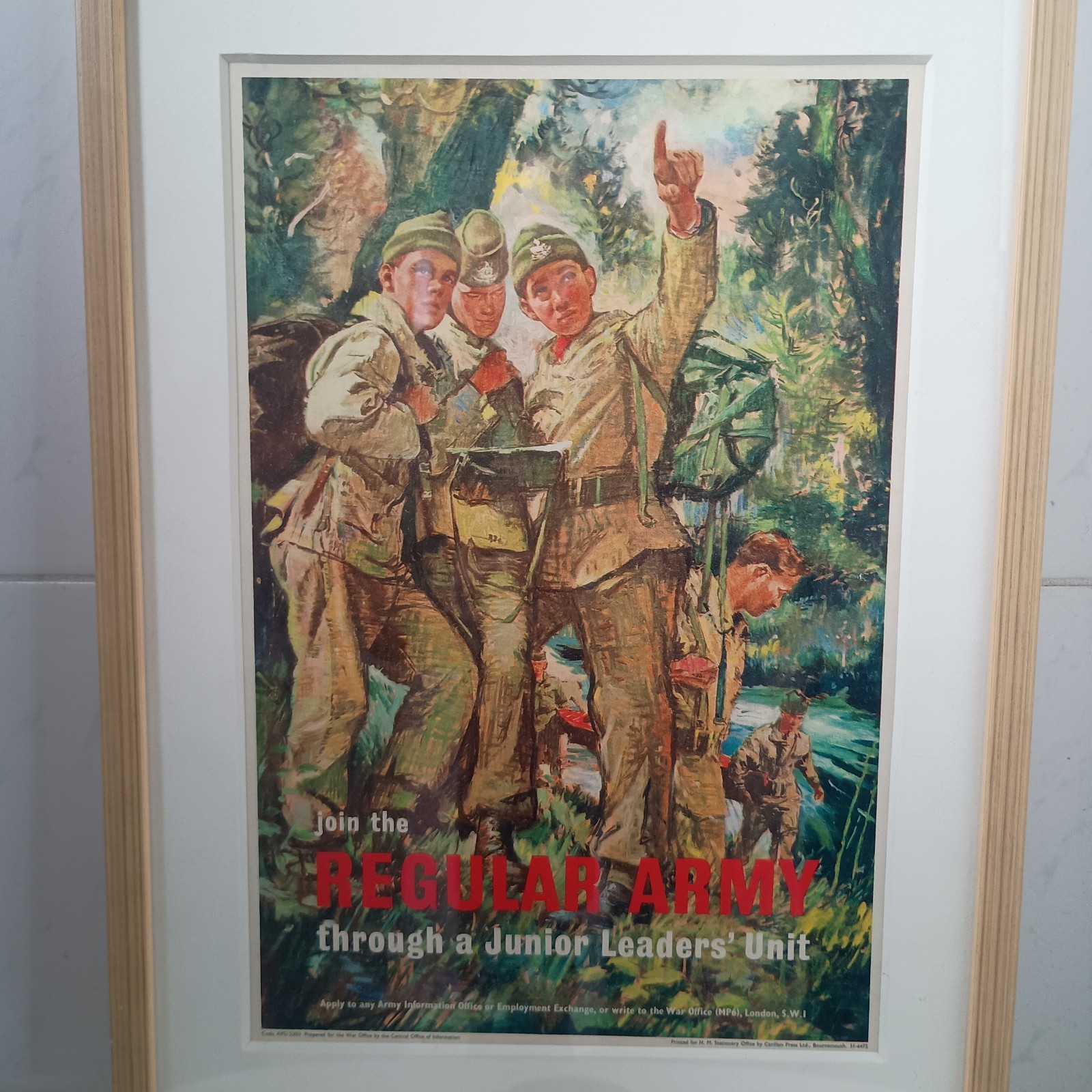 Original 60s British Army Recruitment Poster Junior Leaders Framed APD 0303\