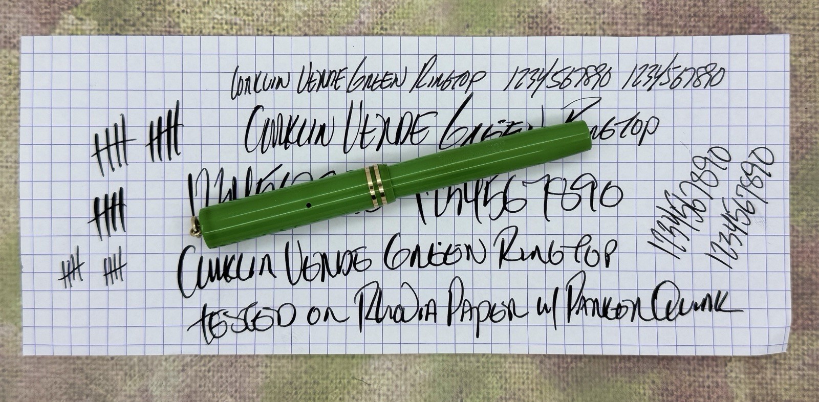 ca. 1928 Conklin Sub-Endura Verde Ringtop, 14k M Flex - Professionally Serviced