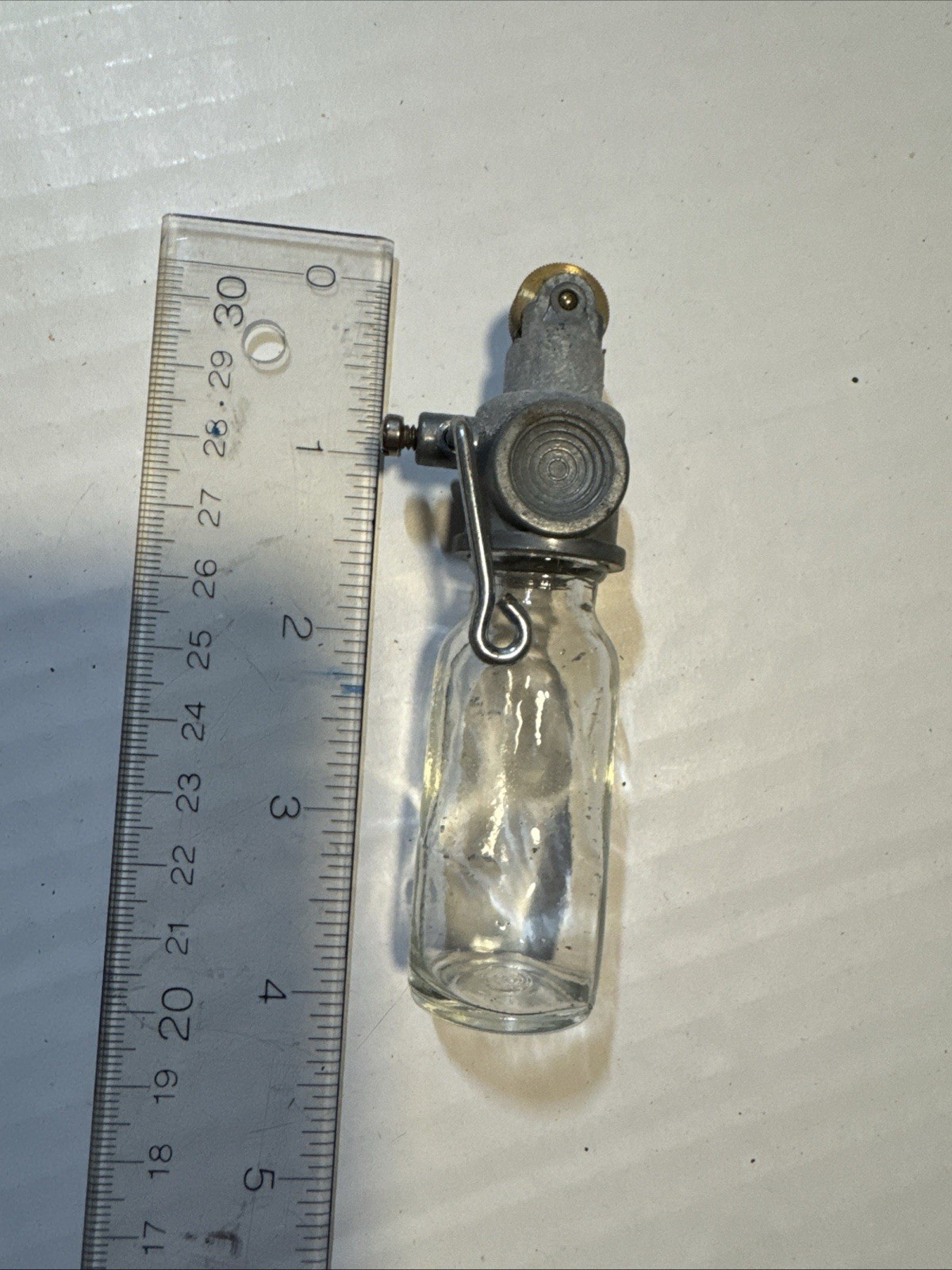 Vintage Wendell Style Glass Bottle Pinstriping Paint Tool Double Wheel 1950s