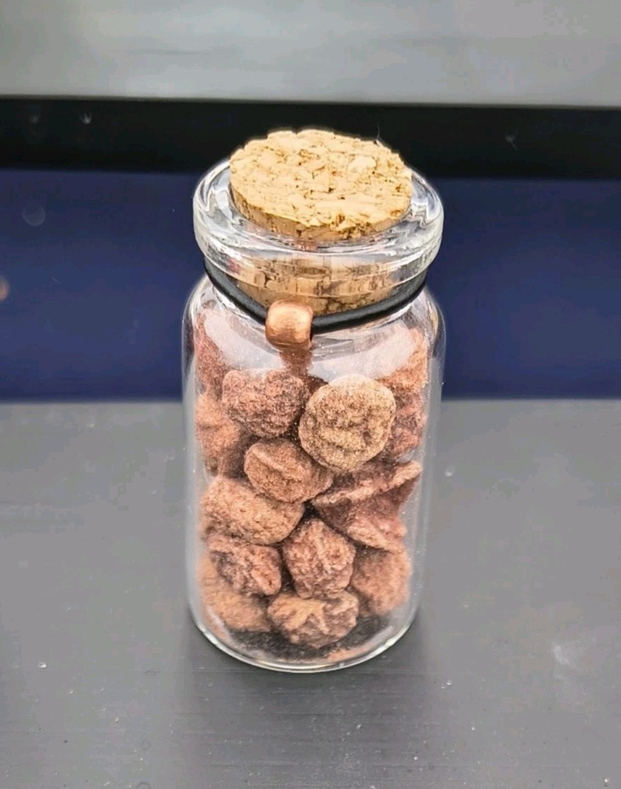 Mini Oklahoma Barite Rose Rock Souvenir Bottle - Okie State Rock w/ Info Card