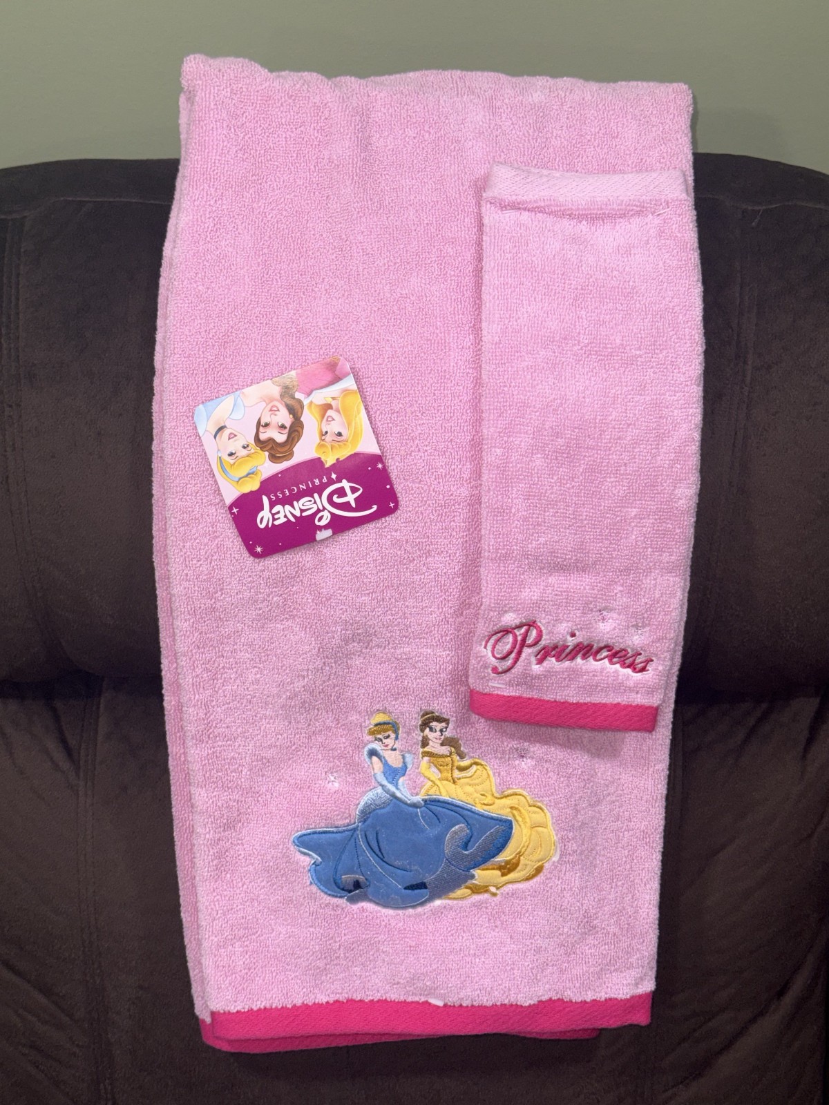 Jay Franco Disney Princess Bath/Pool towel set in pink Cinderella Belle NEW