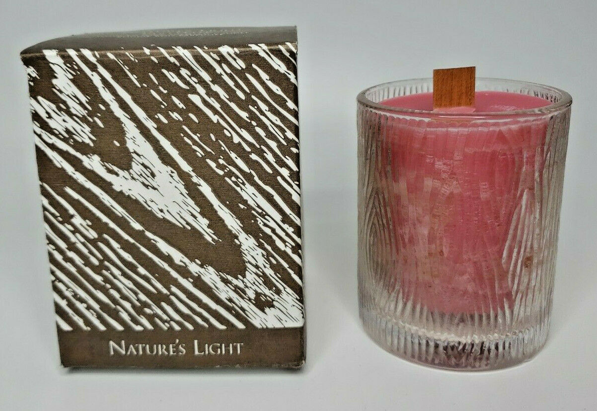 Partylite Natures Light Crackling Wooden Wick Jar New Rose Wood P2I/G41298