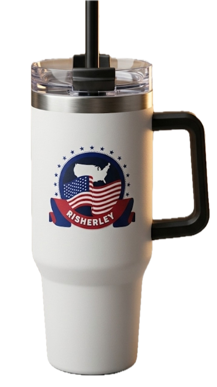 RISHERLEY,TUMBLER WITH HANDLE AND STRAW,30 OZ ,WHITE,100 % LEAK PROOF RISHERLEY,TUMBLER WITH HANDLE AND STRAW,30 OZ ,WHITE,100 % LEAK PROOF
