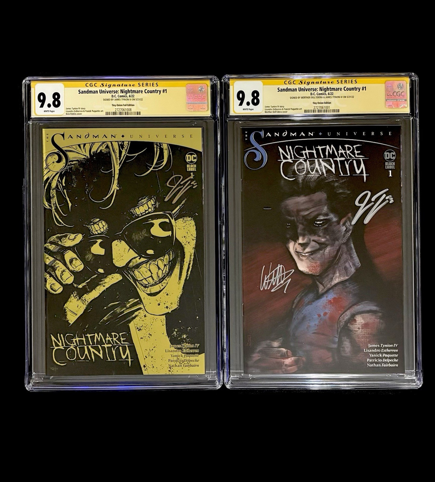Sandman Universe Nightmare Country #1 Tiny Onion Set CGC 9.8 2x Signed Sandman Universe Nightmare Country #1 Tiny Onion Set CGC 9.8 2x Signed