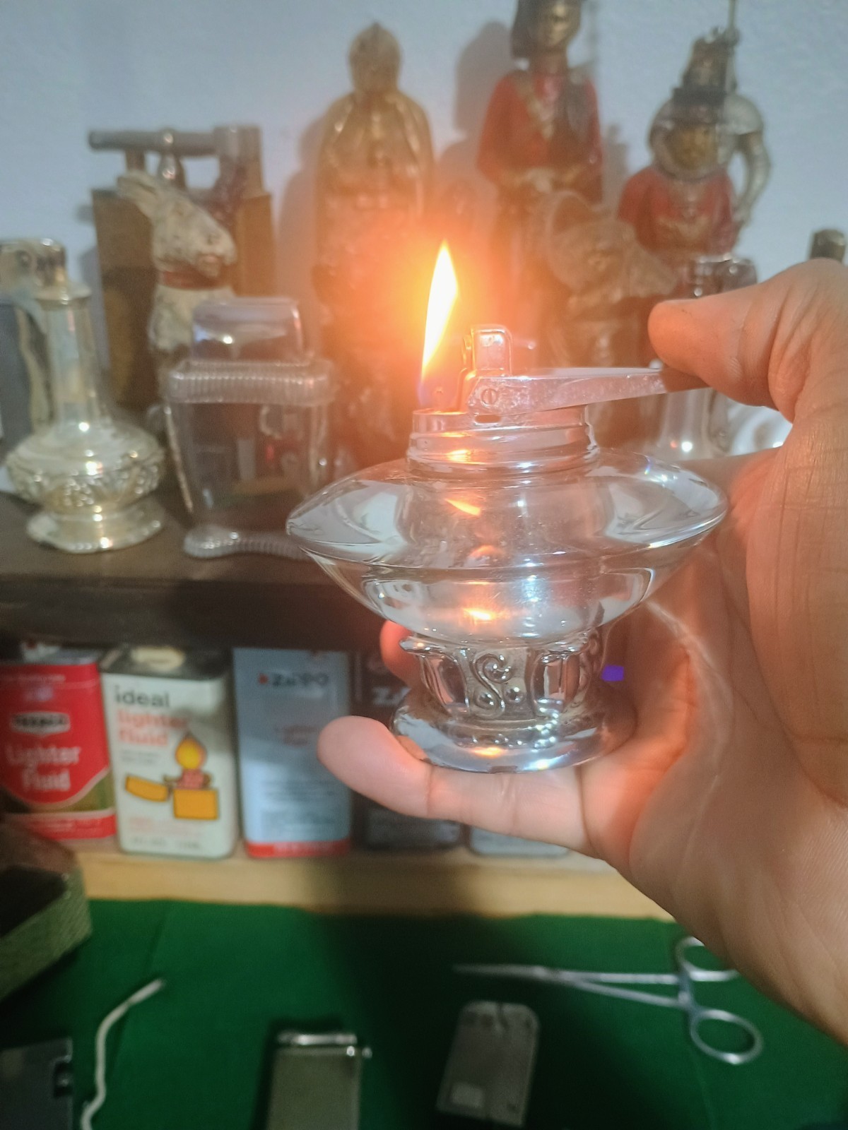 Vintage MCM Ronson Nordic Crystal Chrome Table Lighter Vintage MCM Ronson Nordic Crystal Chrome Table Lighter