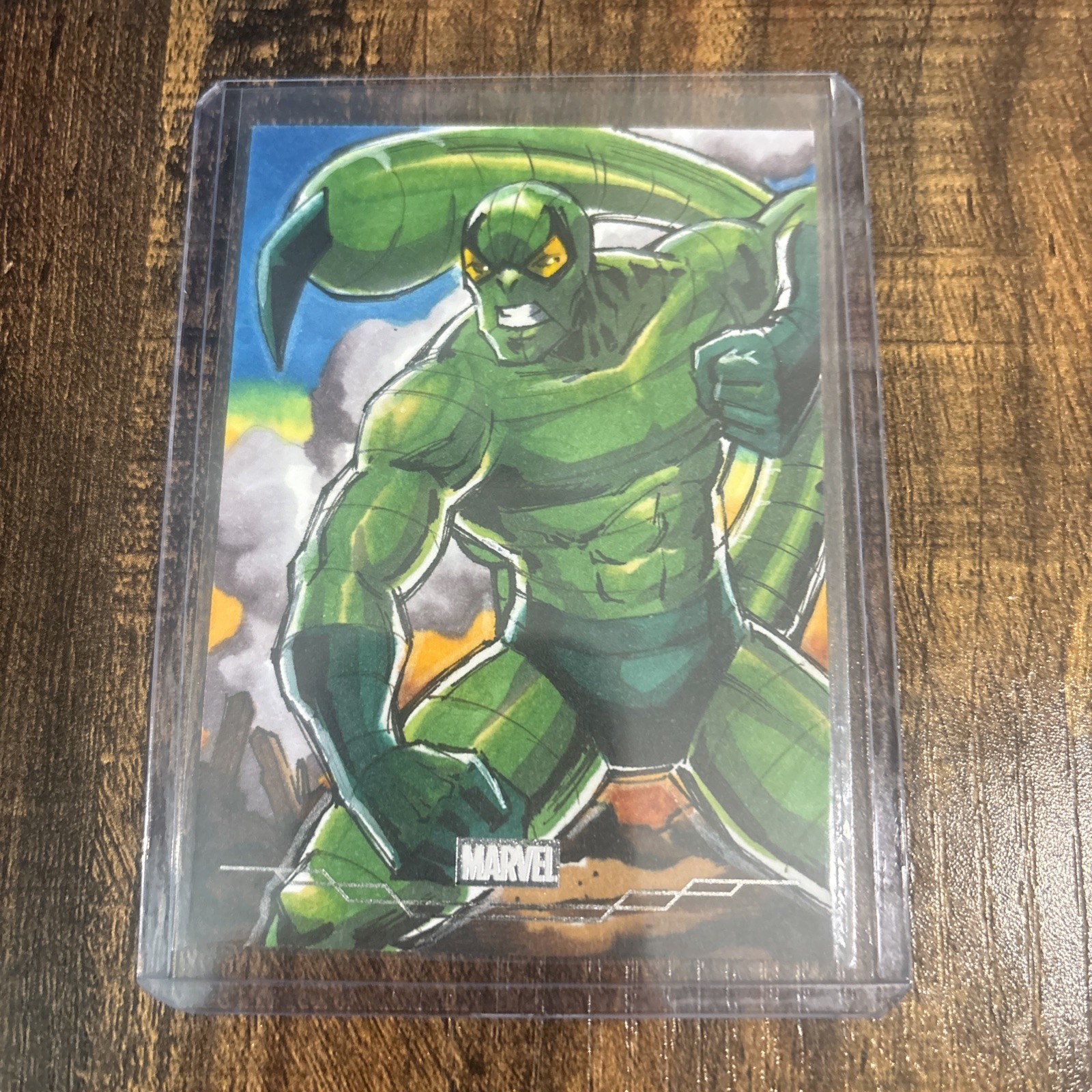 2026 Topps Marvel Neon Sketch Card 1/1 Auto Allen Serrano Scorpion
