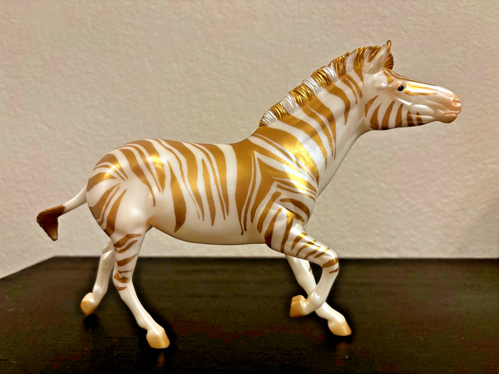 Breyer 2019 Holiday Web Special “Christmas Candy,” Metallic Gold Striped Zebra