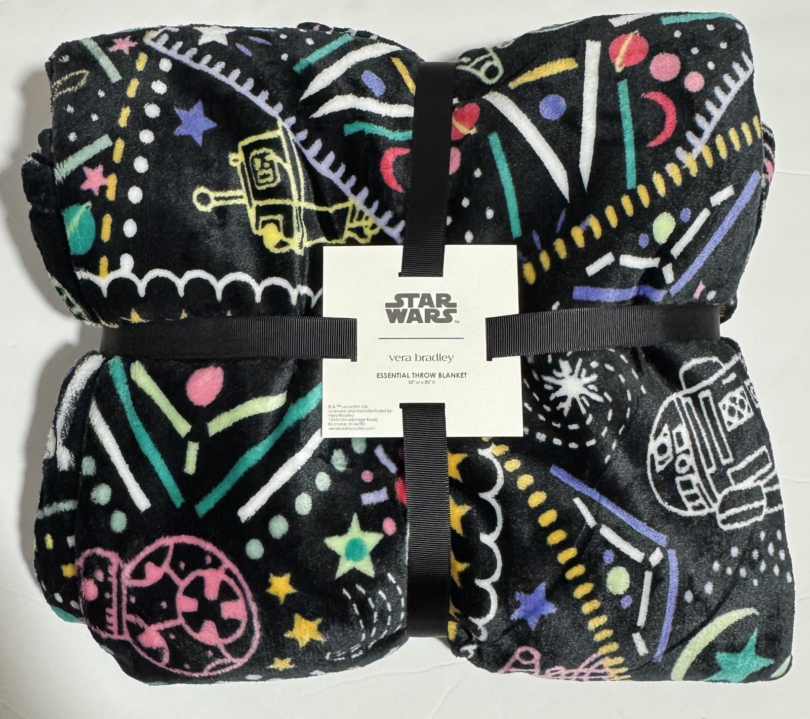 Vera Bradley Star Wars Essential Throw Blanket Black Droids Vera Bradley Star Wars Essential Throw Blanket Black Droids