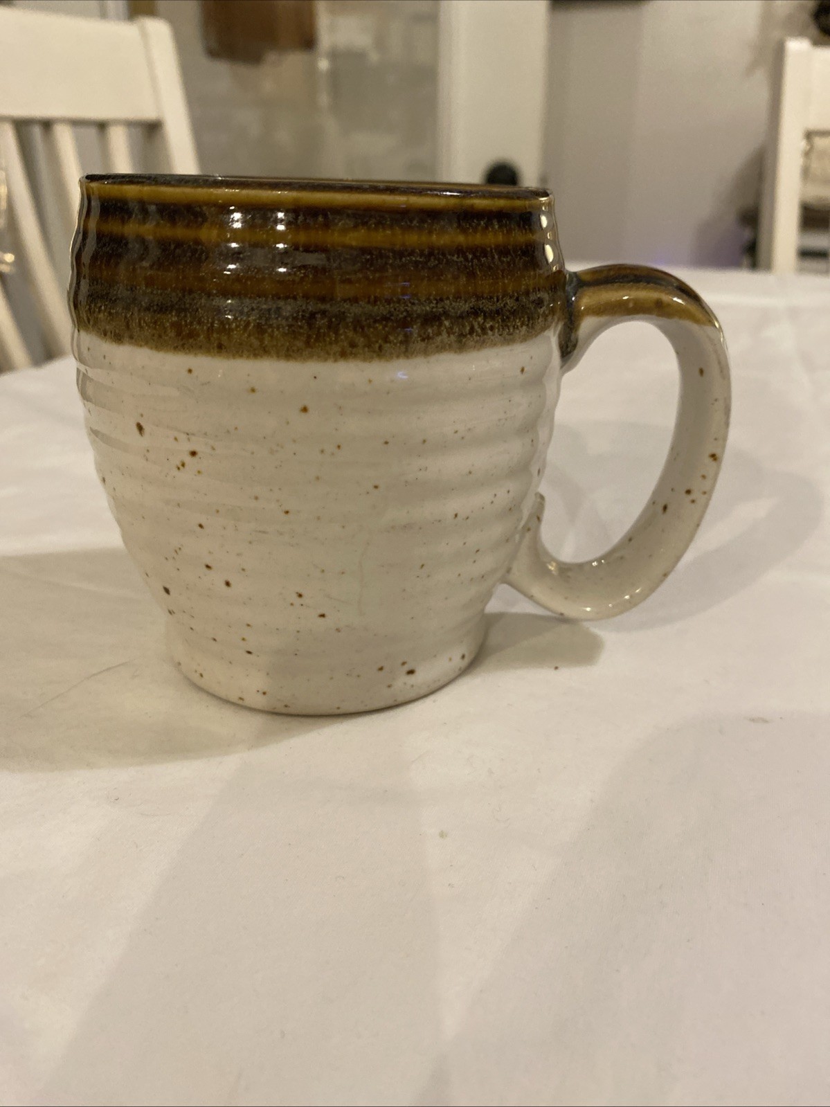 Clay in Mind Coffee Mug Vintage Handmade Pottery Brown/Beige speckled