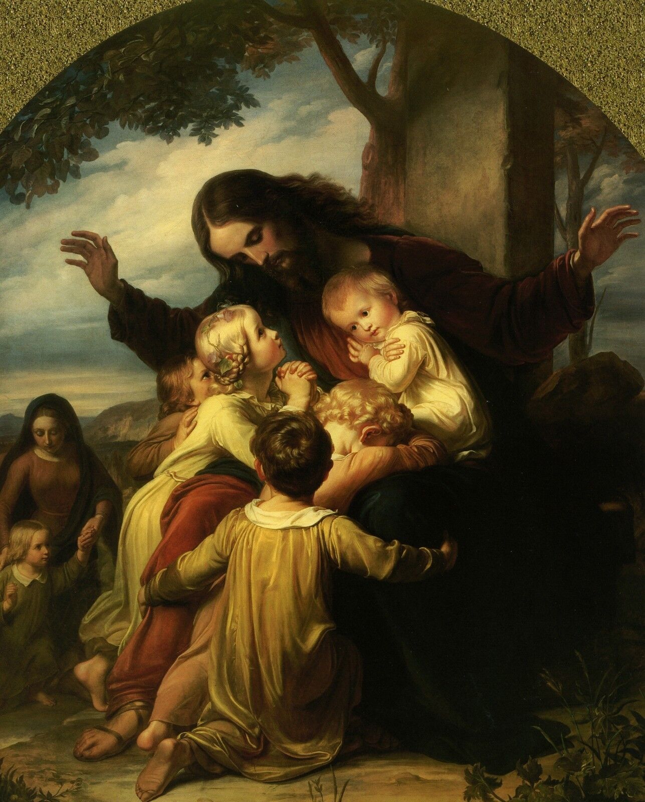 Catholic print picture -  JESUS WITH CHILDREN 3  -   8