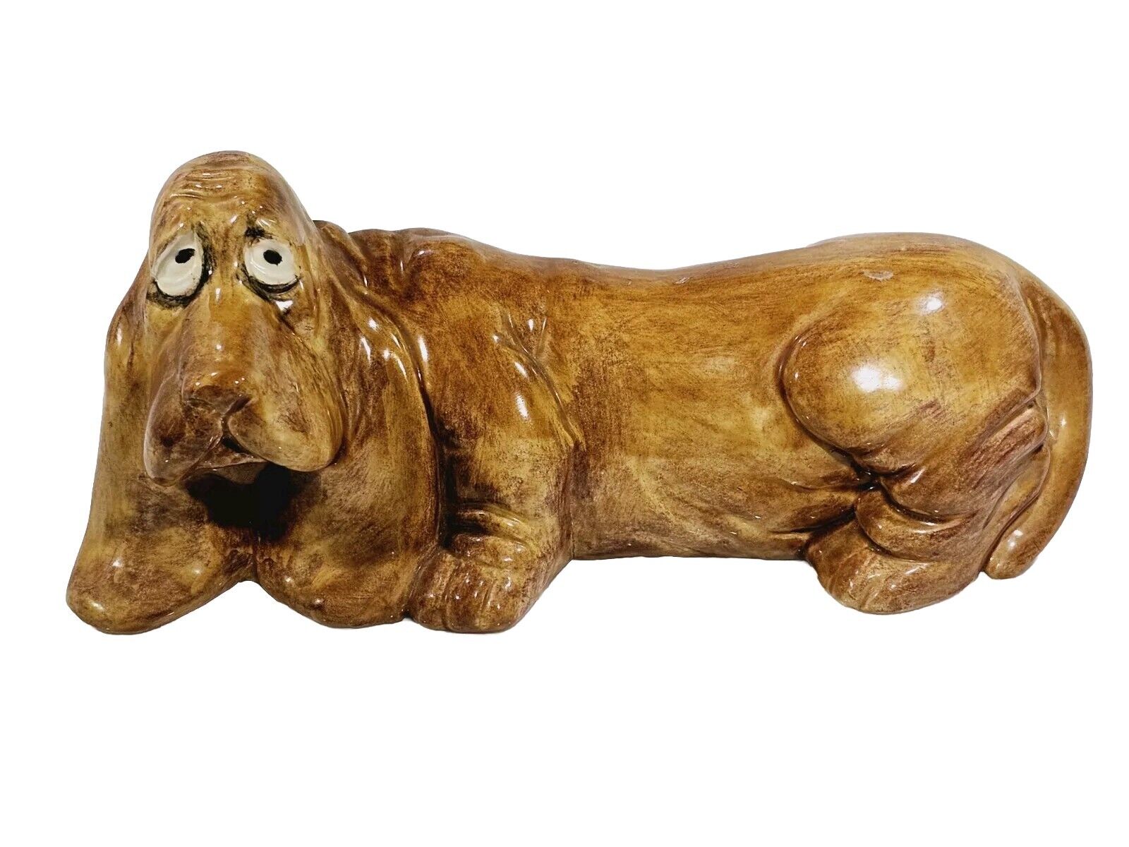 Vintage 1975 Duncan Ceramic Prod Inc USA Bassett Hound Dog Figurine 9.5