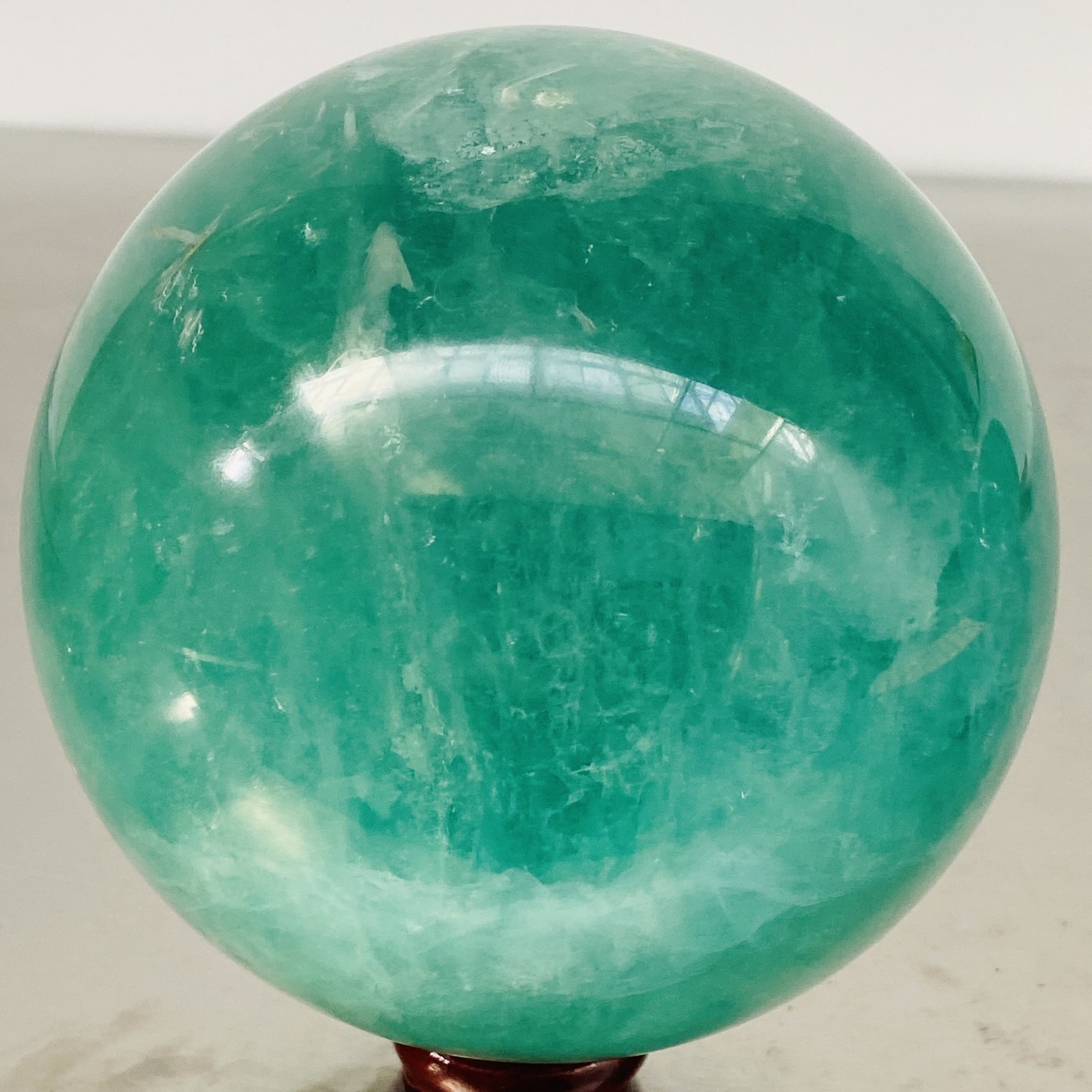 2900G Natural green fluorite Quartz Sphere Crystal Energy Ball Reiki Healing