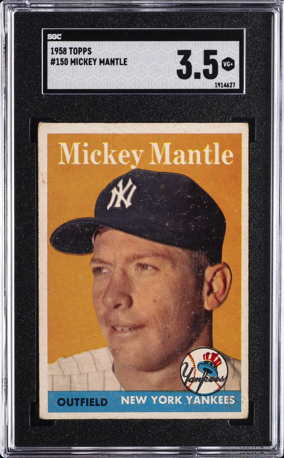 1958 TOPPS #150 MICKEY MANTLE SGC 3.5