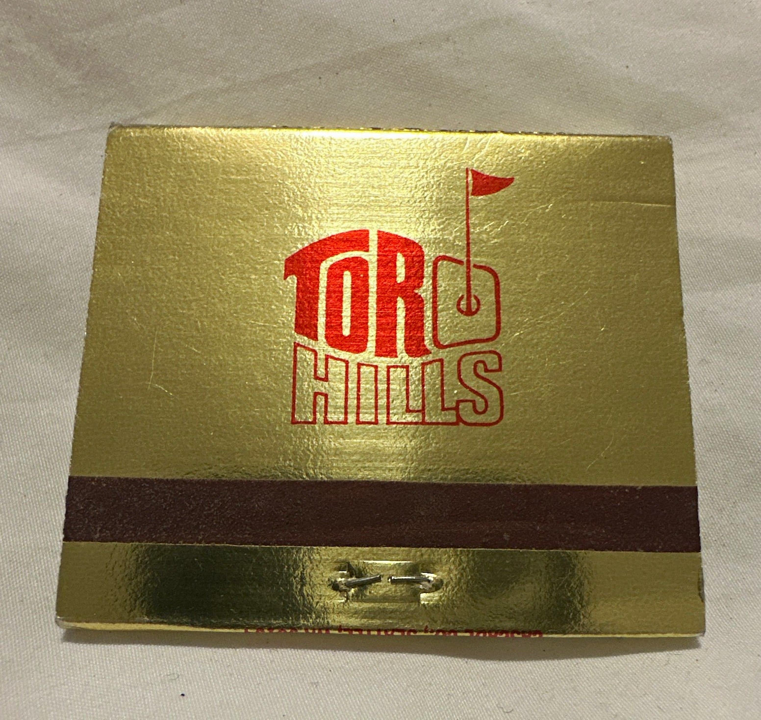 Vintage Toro Hills Golf Course Matchbook Cover Golf Logo Gold Foil