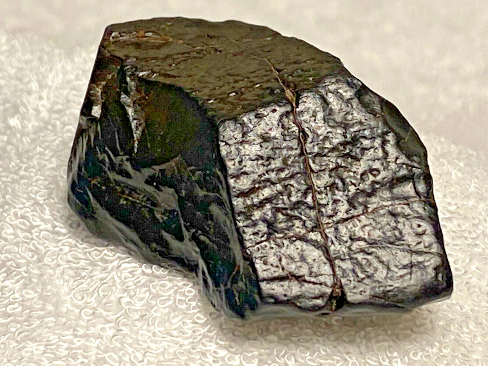 70.50 ct. Black hexagonal graphite-C meteorite impact diamond
