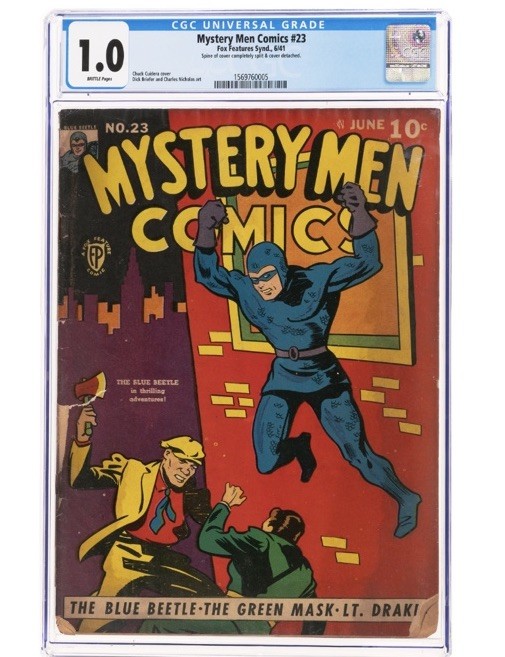 MYSTERY MEN COMICS #23 (Fox:1941) Cuidera Blue Beetle Green Mask CGC 1.0 (FR) MYSTERY MEN COMICS #23 (Fox:1941) Cuidera Blue Beetle Green Mask CGC 1.0 (FR)