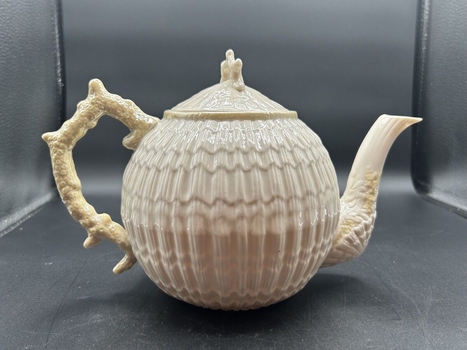 Vintage Belleek Pottery Ireland Limpet Shell Teapot 