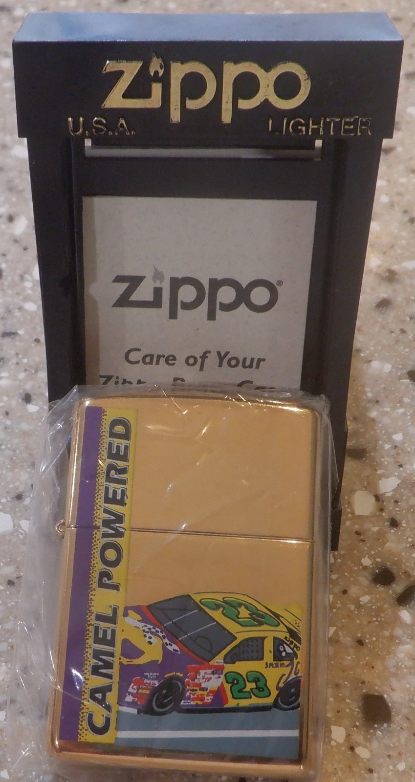 NOS Vintage 1997 Camel Powered Racing Brass Zippo Lighter MINT NASCAR