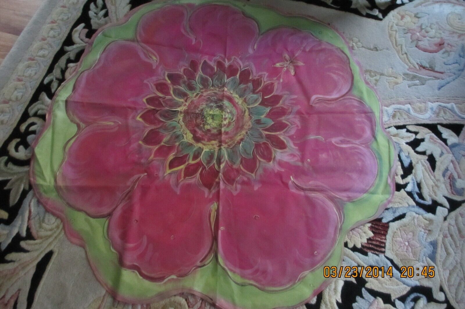 AMAZING HAND PAINTED TABLECLOTH 48\