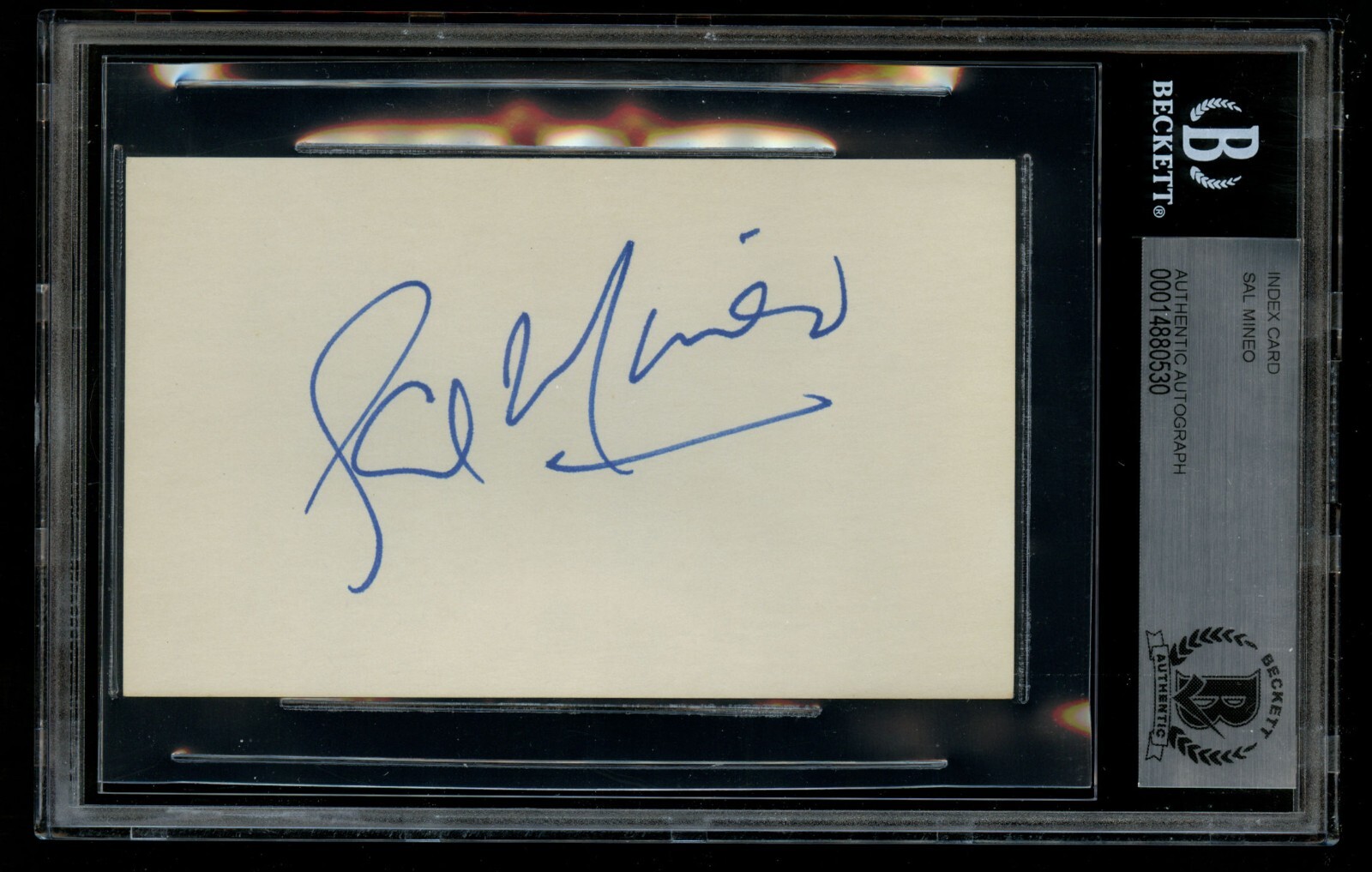 Sal Mineo d1976 signed autograph 3x5 card Plato in Rebel Without a Cause BAS