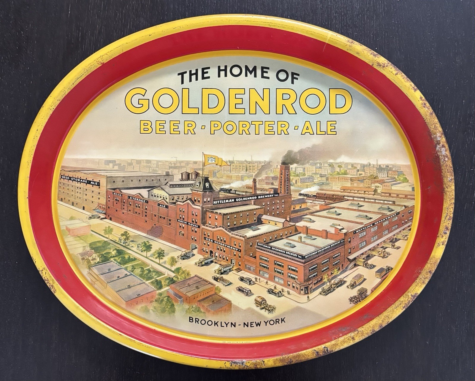 1930s THE HOME OF GOLDENROD BEER - PORTER - ALE - HITTLEMAN BREWERY BROOKLYN NY
