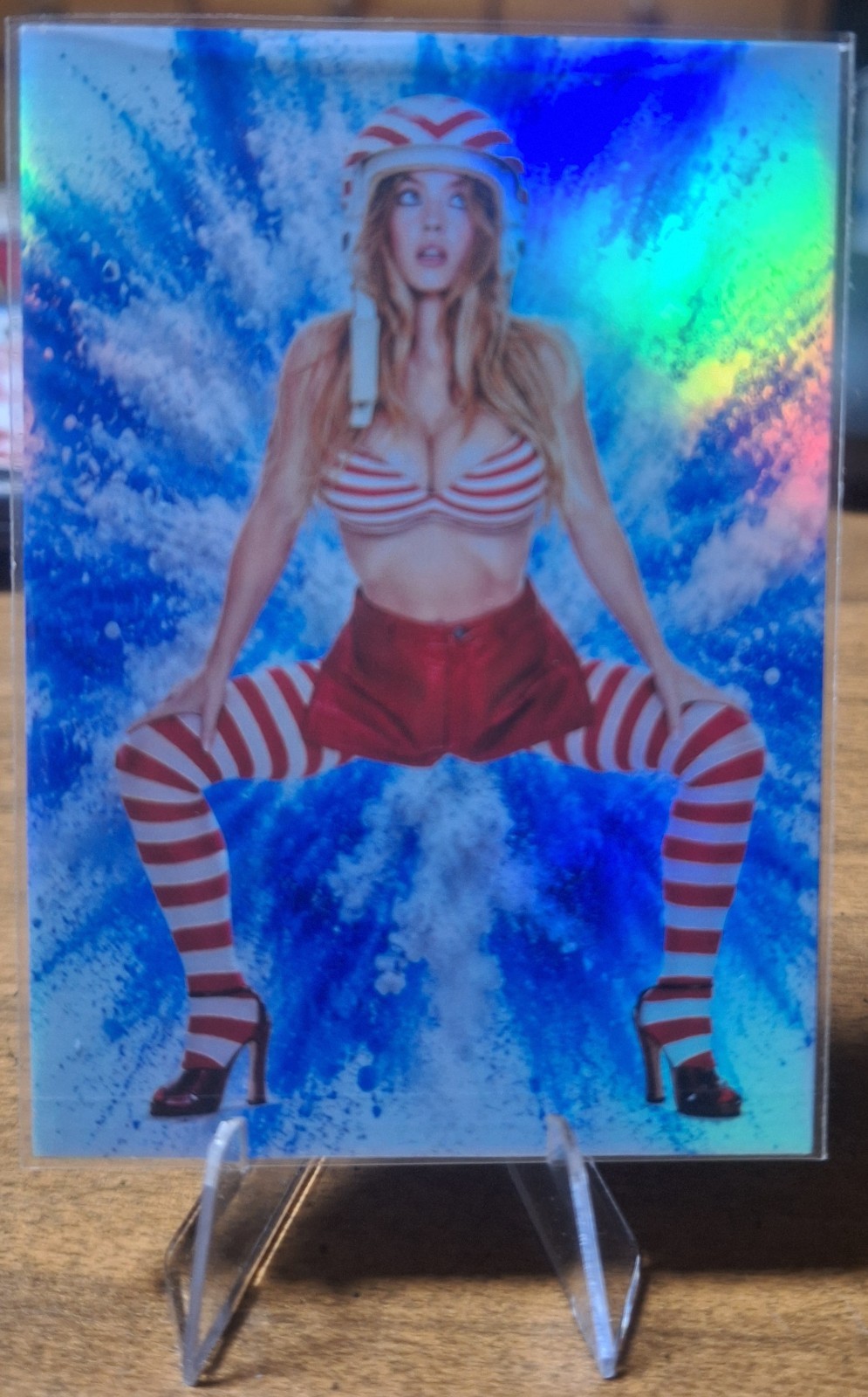 Custom Sydney Sweeney Limited Edition 1 Of 5 Collector Cards Rainbow Holofoil