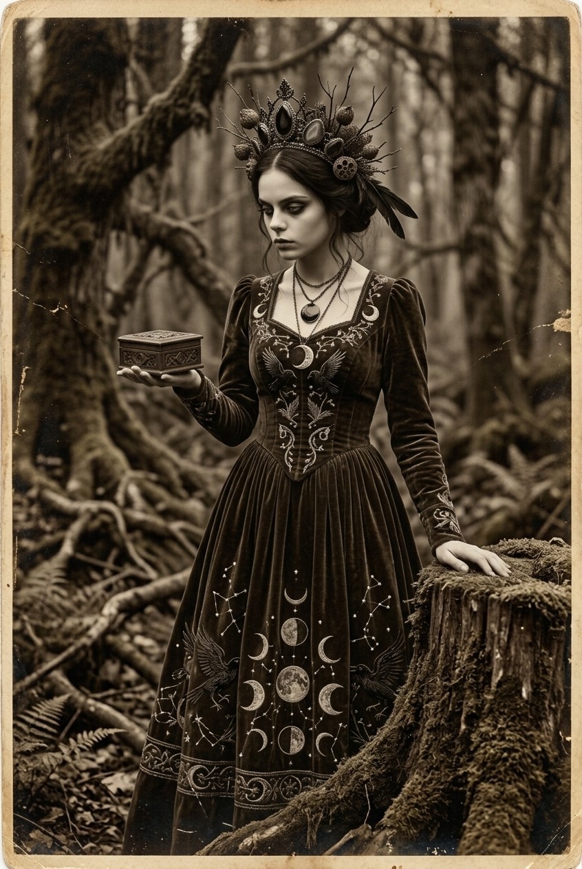 Digital Image Picture Photo Wallpaper Vintage Witch Portrait 4x6 Photo