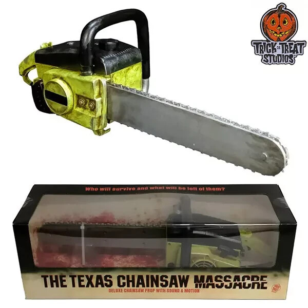 THE TEXAS CHAINSAW MASSACRE (1974) CHAINSAW PROP WITH SOUND LEATHERFACE NEW