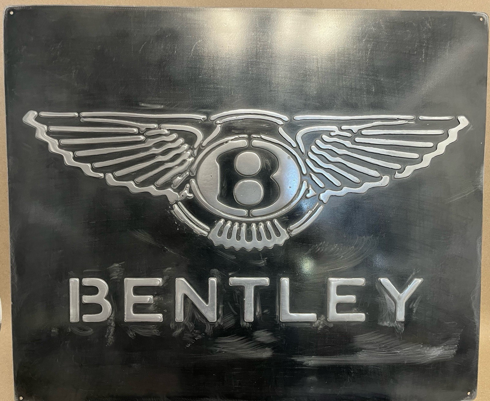 Bentley Metal Sign Hand Cast Aluminum Relief Wall Art Vintage 20x24