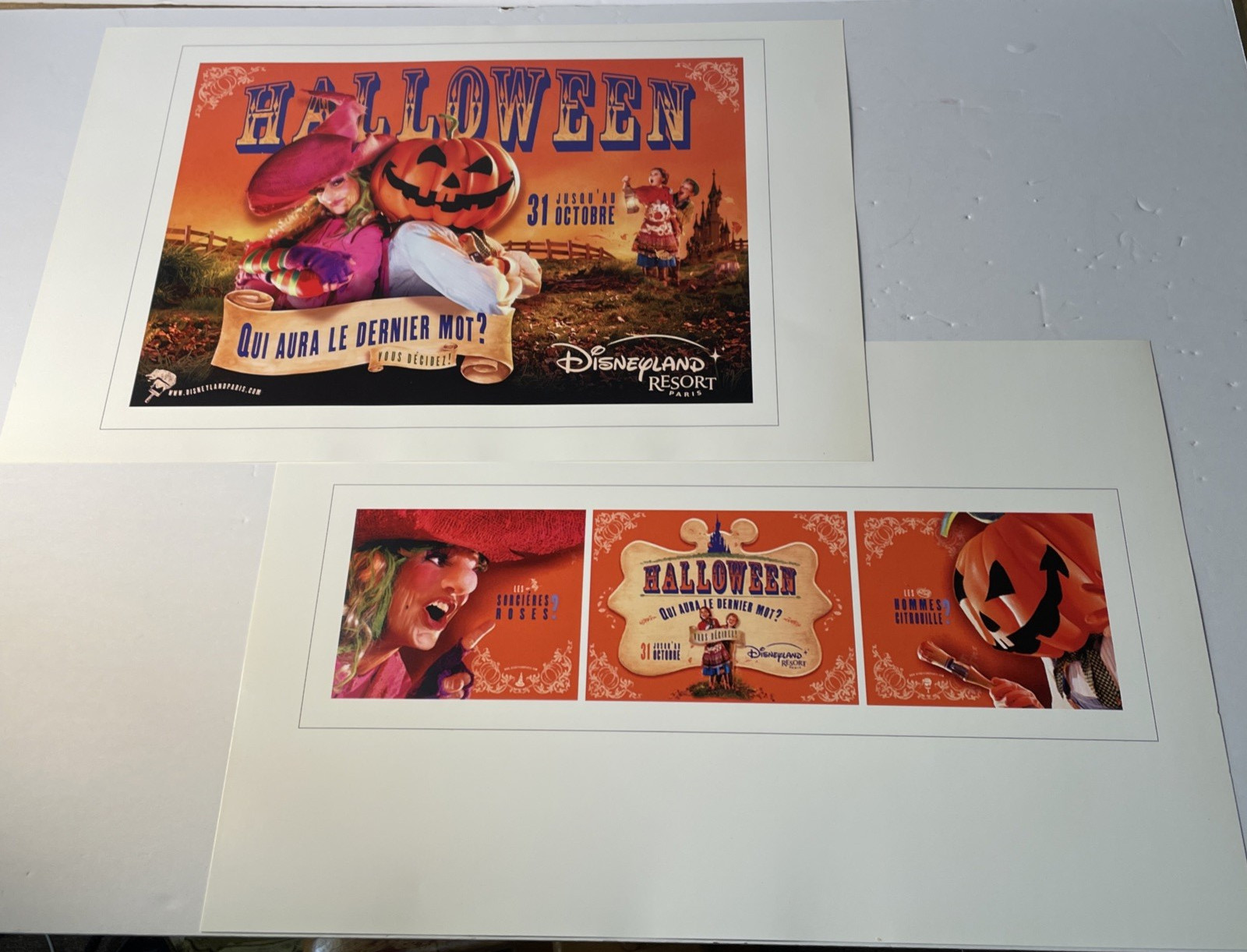 TWO Rare DISNEYLAND PARIS RESORT Halloween Advertising Commercial? Glossy Prints TWO Rare DISNEYLAND PARIS RESORT Halloween Advertising Commercial? Glossy Prints