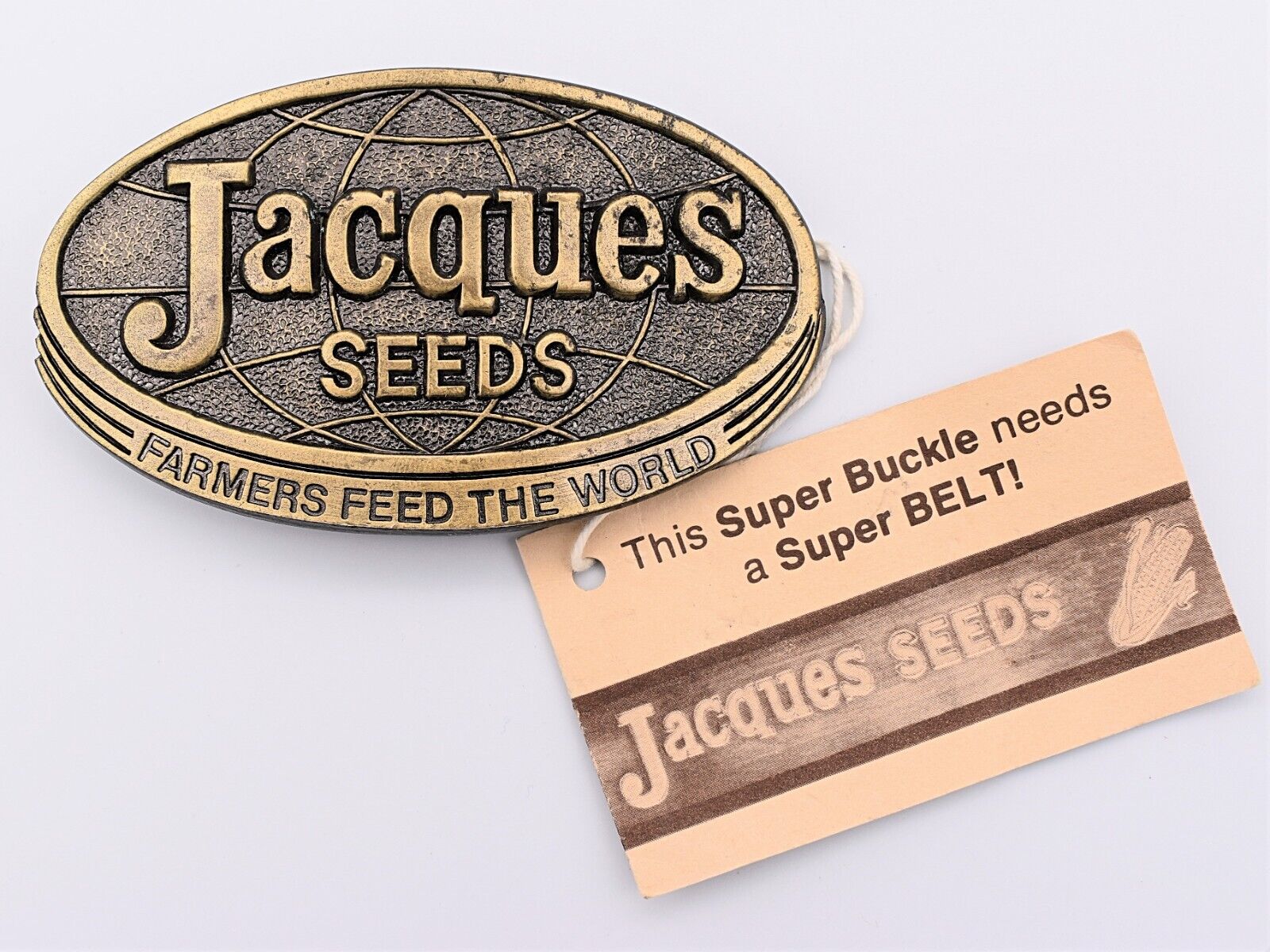 Jacques Seeds Company Agriculture Company Brand Symbol Vintage Belt Buckle